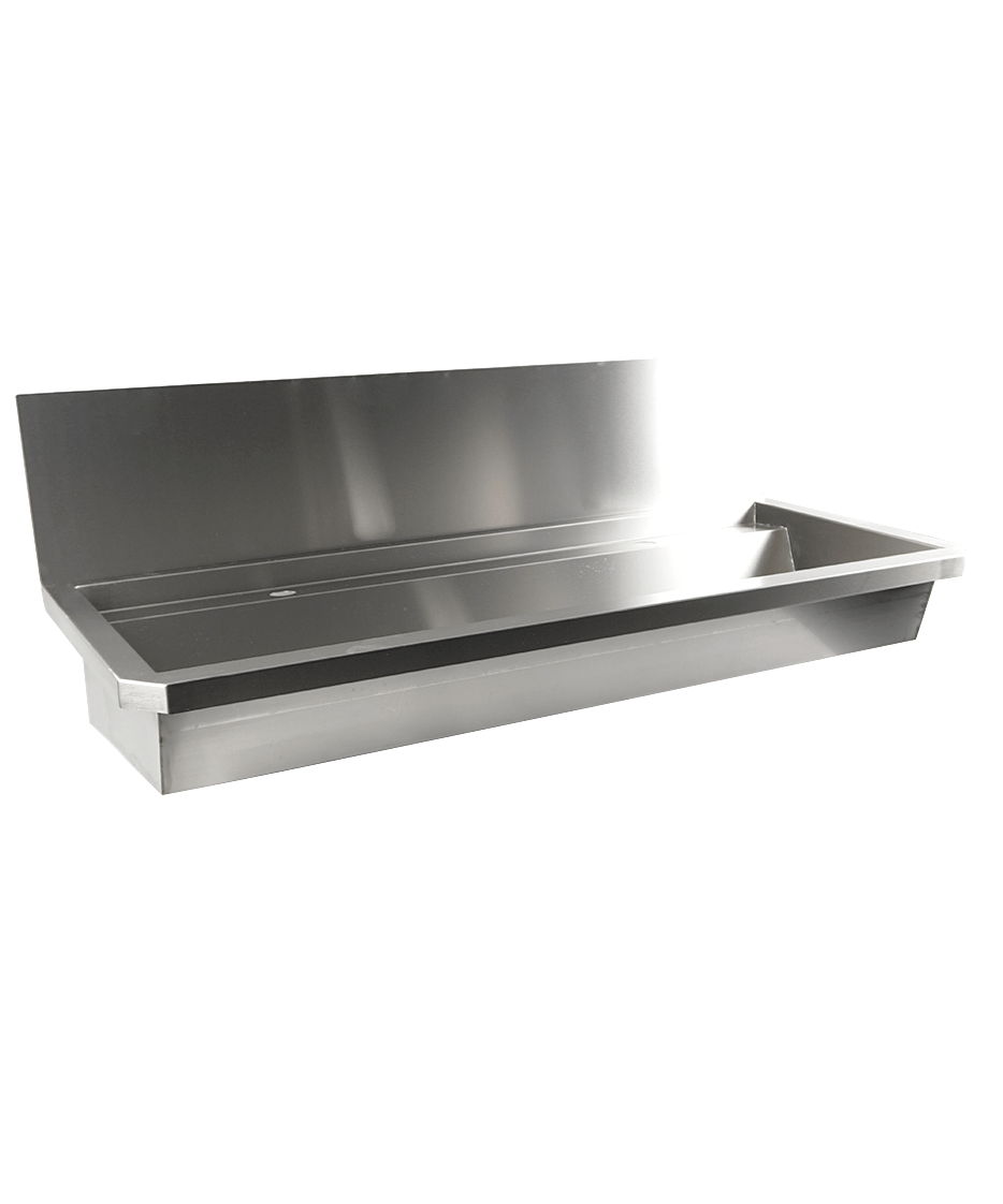 Edelstahl-Handwaschbecken / 1200 mm breit / 2 Armaturplätze / Combisteel