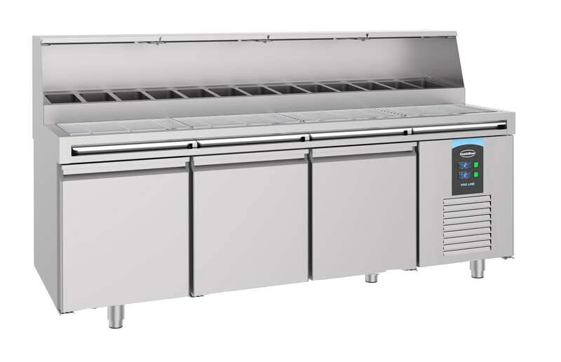 Pizzatisch / 3 Türen / 13x 1/3 GN / 720 L / Combisteel