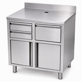 Edelstahl Kaffee-Arbeitstisch / 1000 × 600 × 1150 mm / Combisteel