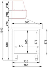 Pizzatisch / 1 Tür / 5 Schubladen / 380 L / Combisteel