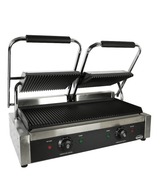 Elektrischer Doppel-Kontaktgrill gerillt 3,6 kW / Combisteel – professioneller Kontaktgrill für Gastronomie
