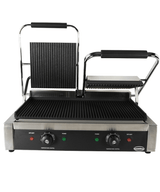 Elektrischer Doppel-Kontaktgrill gerillt 3,6 kW / Combisteel – professioneller Kontaktgrill für Gastronomie