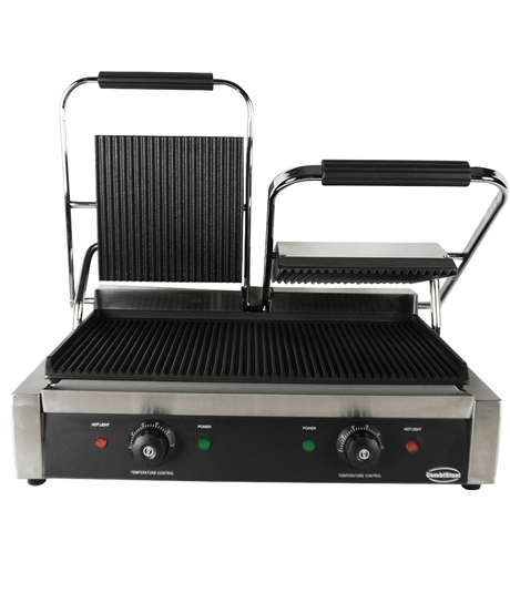 Elektrischer Doppel-Kontaktgrill gerillt 3,6 kW / Combisteel – professioneller Kontaktgrill für Gastronomie