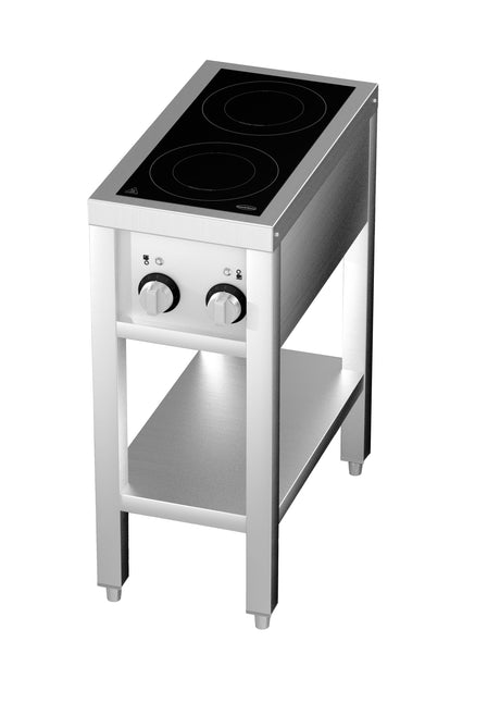 Induktionsherd mit 2 Zonen und offenem Unterbau von Combisteel – Produktansicht 3