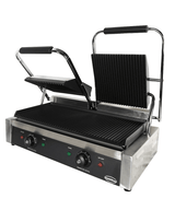 Elektrischer Doppel-Kontaktgrill gerillt 3,6 kW / Combisteel – professioneller Kontaktgrill für Gastronomie