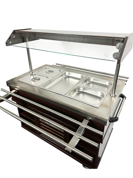 Gekühltes Buffet / 3 × 1/1 GN / Mahagoni / 1200 × 700 × 1400 mm / Combisteel
