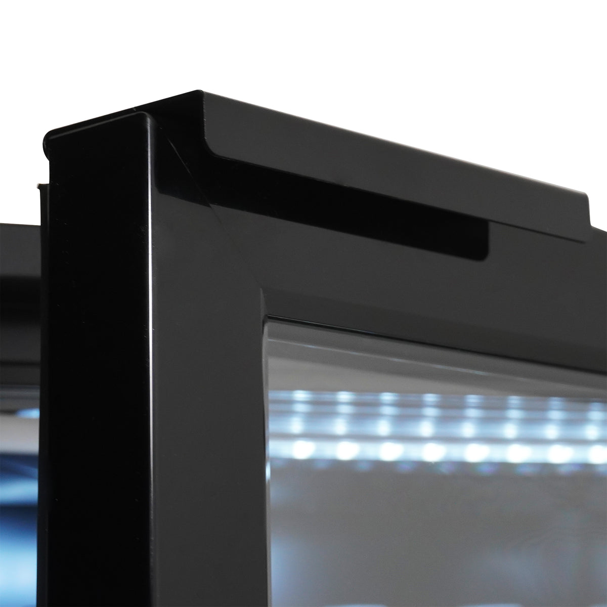 Barkühler 636 L mit 4 Glastüren / Schwarz / Combisteel