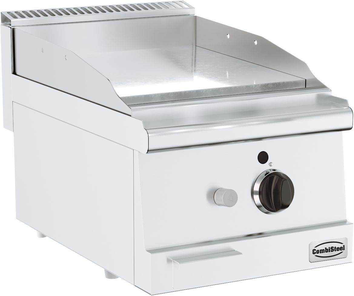 Gas-Grillplatte BASE 600 / Chrom glatt / 400 mm / 6 kW / Combisteel – professionelle Gas-Grillplatte für Gastronomie