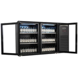 Barkühler 305 L mit 2 Glastüren / Schwarz / Combisteel