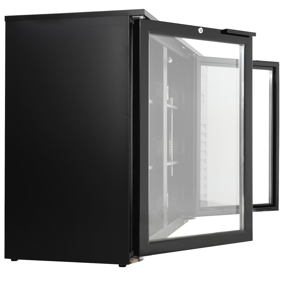 Barkühler 305 L mit 2 Glastüren / Schwarz / Combisteel