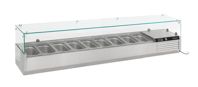Soğutmalı Üst Vitrin Paslanmaz Çelik 9 x GN 1/3 Kap