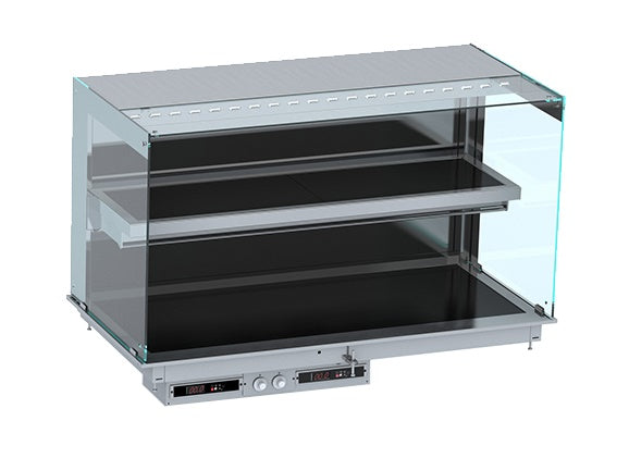 Einbauwärmevitrine / Wandmodell / keramisch / eckig / 4/1 GN / 1440 × 720 × 924 mm / Combisteel