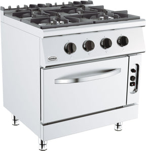 Gasherd Base 700 mit 4 Brennern und Gasbackofen von Combisteel
