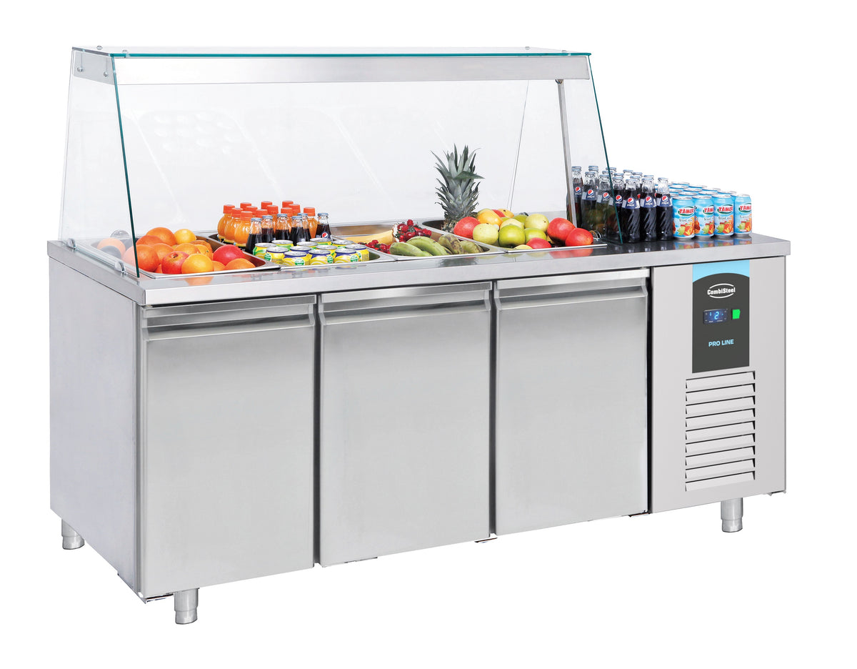 Saladette / 3 Türen / 4x 1/1 GN / Combisteel