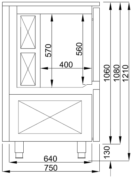Schockfroster & Schnellkühler / 7x 1/1 GN / 25 kg Kühlen / 20 kg Frosten / Combisteel