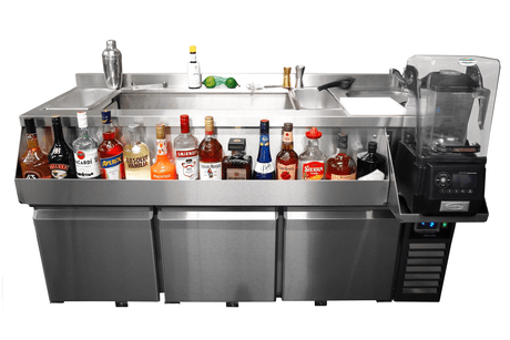 Kühltisch mit Cocktail-Barstation / 3 Türen / 280 L / Combisteel