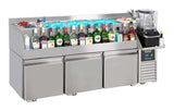 Kühltisch mit Cocktail-Barstation / 3 Türen / 280 L / Combisteel