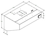 Wandhaube / mit Motor / 1000 × 700 × 520 mm / Combisteel