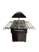 Warmes Buffet / 3 × 1/1 GN / Mahagoni / 1200 × 700 × 1400 mm / Combisteel