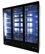 Getränkekühlschrank 3 Glastüren SCHWARZ CEB-1600R BL