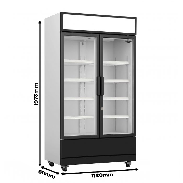 Getränkekühlschrank mit 2 Glastüren Weiß FCU-750