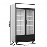 Getränkekühlschrank mit 2 Glastüren Weiß FCU-750