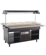 Warmes Buffet / 4 × 1/1 GN / Mahagoni / 1500 × 700 × 1400 mm / Combisteel