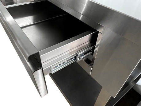 Edelstahl Kaffee-Arbeitstisch / 1250 × 600 × 1150 mm / Combisteel