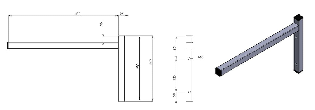 Edelstahl Konsole / fest einzeln / 400 / Serie 7412 / Combisteel