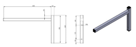 Edelstahl Konsole / fest einzeln / 400 / Serie 7412 / Combisteel