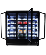Getränkekühlschrank 3 Glastüren SCHWARZ CEB-1600R BL