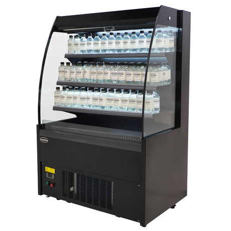 Wandkühlregal mit Nachtrollo 290 L Schwarz / Combisteel