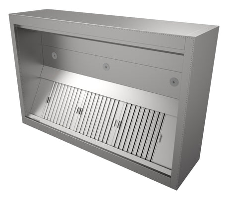 Induktionsabzugshaube / Kastenmodell / 2000 × 1300 × 550 mm / 3 Filter / ohne Motor / Combisteel