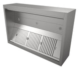 Induktionsabzugshaube / Kastenmodell / 2400 × 1300 × 550 mm / 4 Filter / ohne Motor / Combisteel