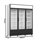 Getränkekühlschrank 3 Glastüren Weiß FCU-1200