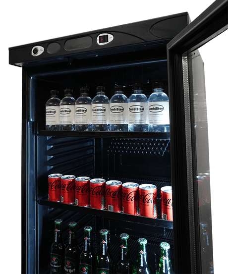 Getränkekühlschrank 1 Glastür 382 L Schwarz