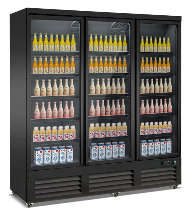 ФРИЗЕР С 3 СТЪКЛЕНИ ВРАТИ ЧЕРЕН CEB-1600F BL