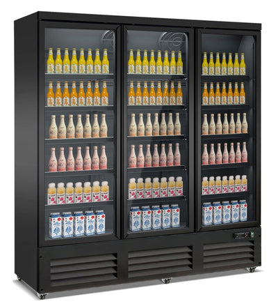 ФРИЗЕР С 3 СТЪКЛЕНИ ВРАТИ ЧЕРЕН CEB-1600F BL