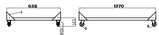 Unterbau für Saladette / 3 Türen / 1370 × 638 × 103 mm / 7003.0515 / Combisteel