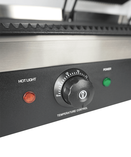 Elektrischer Doppel-Kontaktgrill gerillt 3,6 kW / Combisteel – professioneller Kontaktgrill für Gastronomie