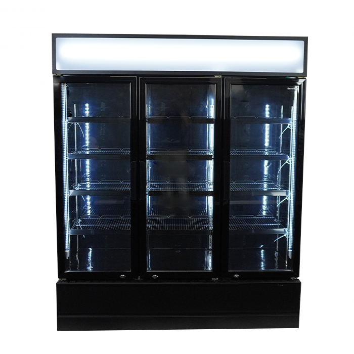 ХЛАДИЛНИК С 3 СТЪКЛЕНИ ВРАТИ ЧЕРЕН FCU-1200 BL