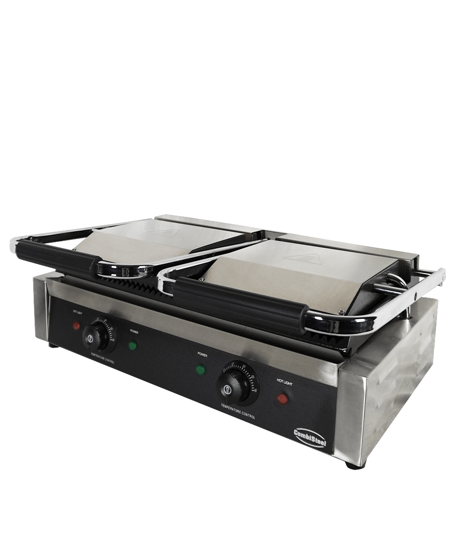Elektrischer Doppel-Kontaktgrill gerillt 3,6 kW / Combisteel – professioneller Kontaktgrill für Gastronomie