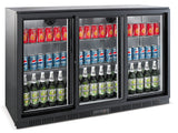 Barkühler 320 L mit 3 Schiebetüren / Schwarz / Combisteel