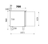 Kühltisch / mit Aufkantung / 2 Türen / Combisteel