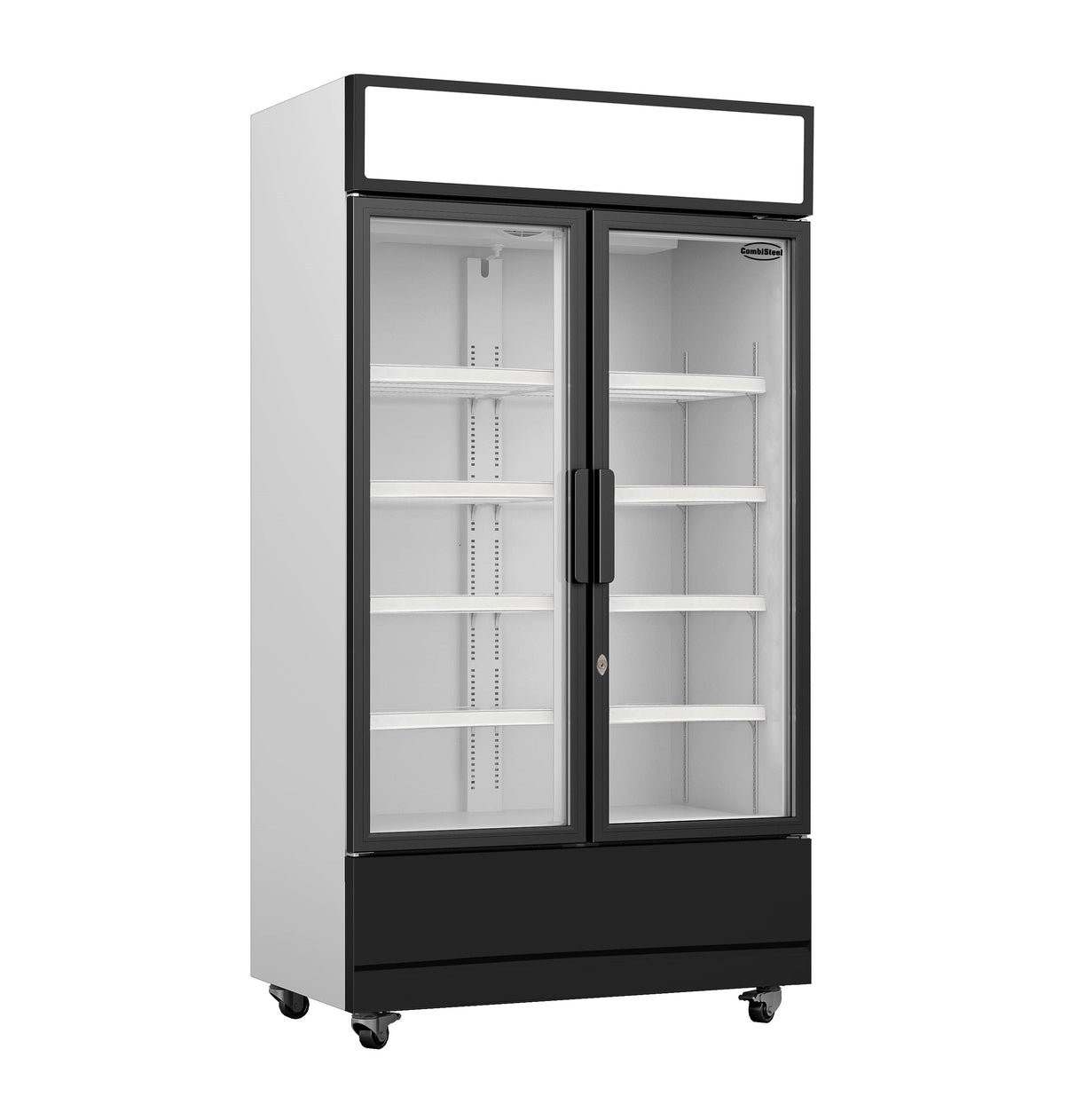 Getränkekühlschrank mit 2 Glastüren Weiß FCU-750
