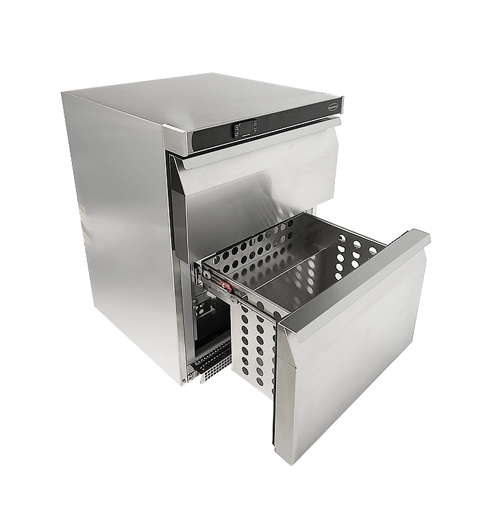 Edelstahl Kühlschrank / Tischmodell / 2 Schubladen / 101 L / Combisteel