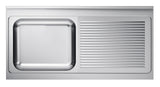 Spültischplatte / 1 Becken links / 1400 × 700 × 40 mm / Combisteel