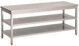 Arbeitstisch mit doppeltem Grundboden / 1800 × 600 mm / Combisteel