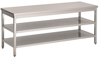 Arbeitstisch mit doppeltem Grundboden / 800 × 800 mm / Combisteel