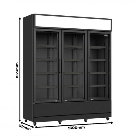 3 Cam Kapılı İçecek Soğutucusu Siyah FCU-1200 BL